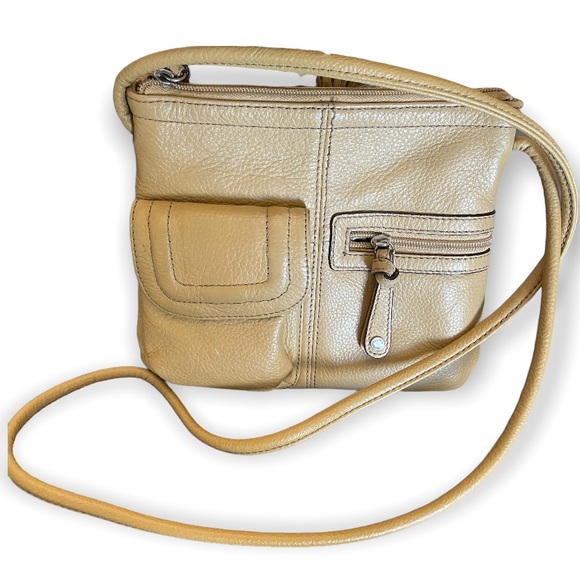 Tignanello Handbags - Tignanello crossbody leather versatile little purse in camel brown